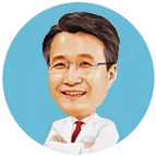 답변하는 제일경희한의원 원장 캐리커처