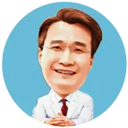 답변하는 제일경희한의원 원장 캐리커처