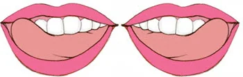 혀로 치아 마사지하기 동작 그림